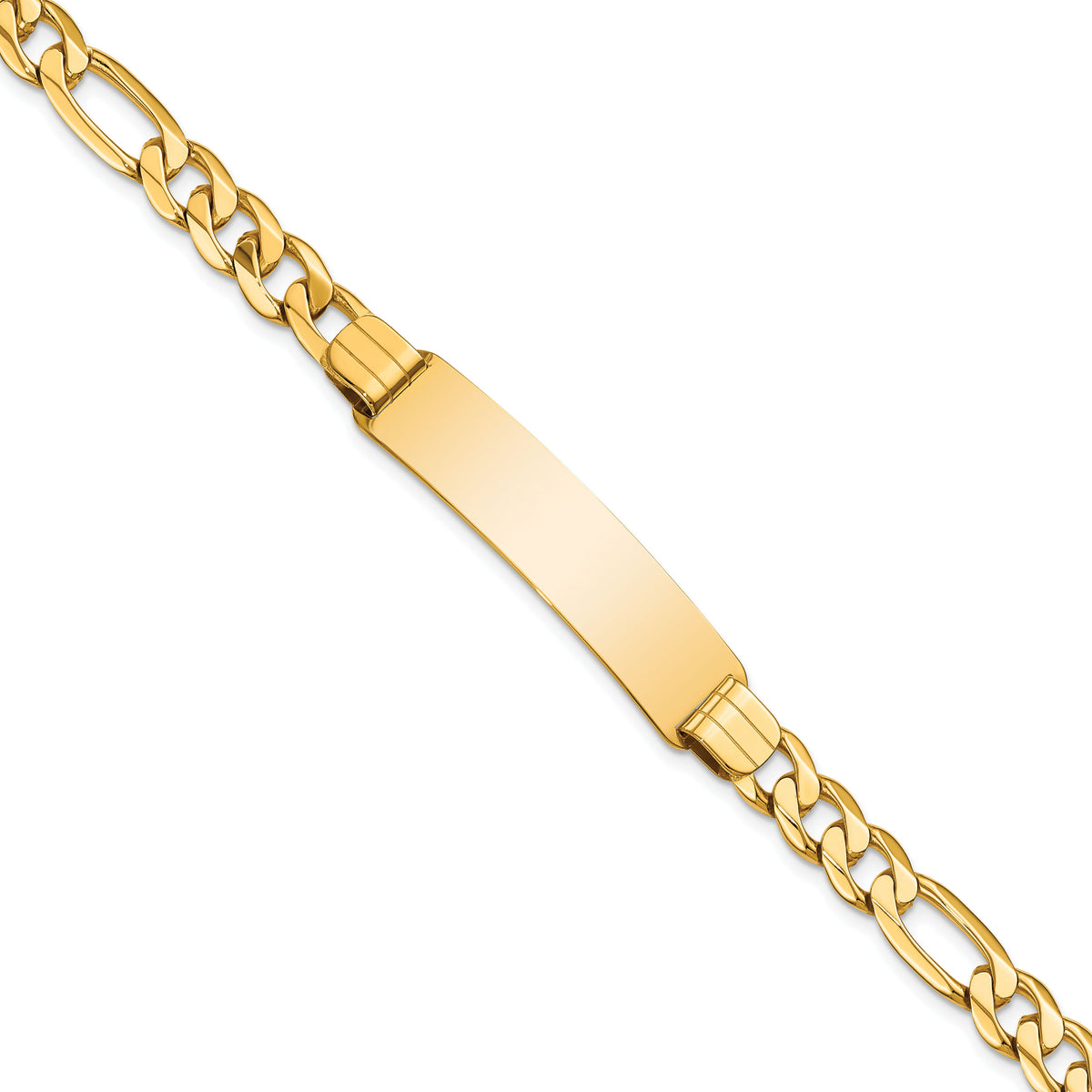 10k Figaro Link ID Bracelet-10FIG200ID-8
