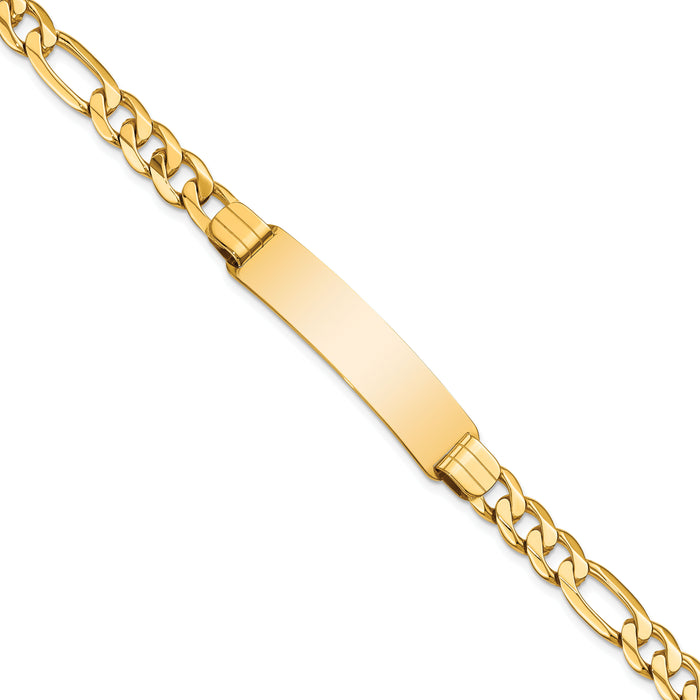 10k Figaro Link ID Bracelet-10FIG200ID-8