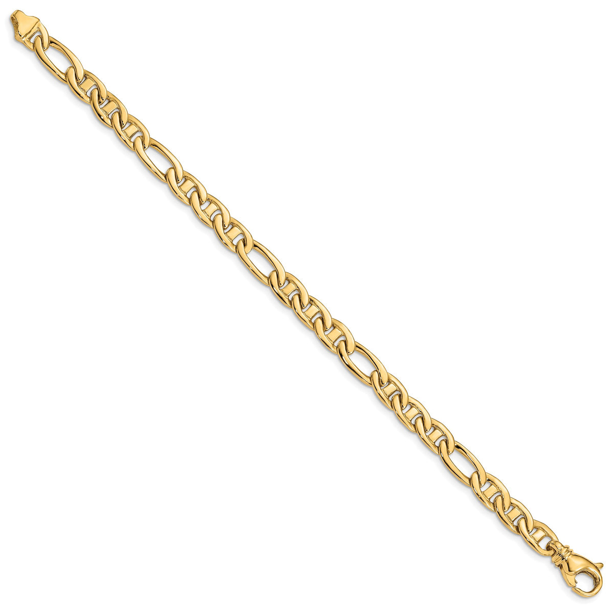 10k 6.5mm Solid Hand-Polished 3 & 1 Flat Anchor Bracelet-10FL438-8.25