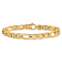 10k 6.5mm Solid Hand-polished 3 & 1 Flat Anchor Chain-10FL438-7.25