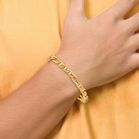 10k 6.5mm Solid Hand-Polished 3 & 1 Flat Anchor Bracelet-10FL438-8.25
