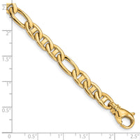 10k 6.5mm Solid Hand-polished 3 & 1 Flat Anchor Chain-10FL438-7.25