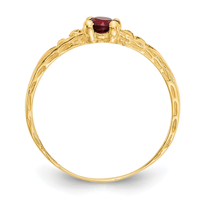 10k Madi K 3mm Garnet Birthstone Baby Ring-10GK124