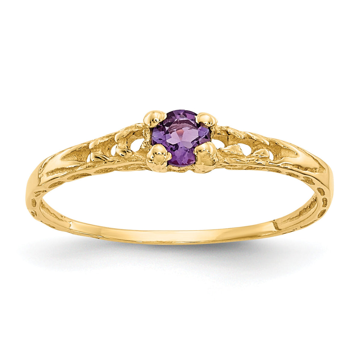10k Madi K 3mm Amethyst Birthstone Baby Ring-10GK125