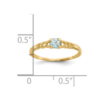 10k Madi K 3mm Aquamarine Birthstone Baby Ring-10GK126