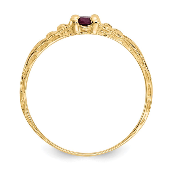 10k Madi K 3mm Ruby Birthstone Baby Ring-10GK130