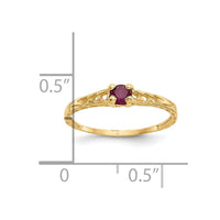 10k Madi K 3mm Ruby Birthstone Baby Ring-10GK130