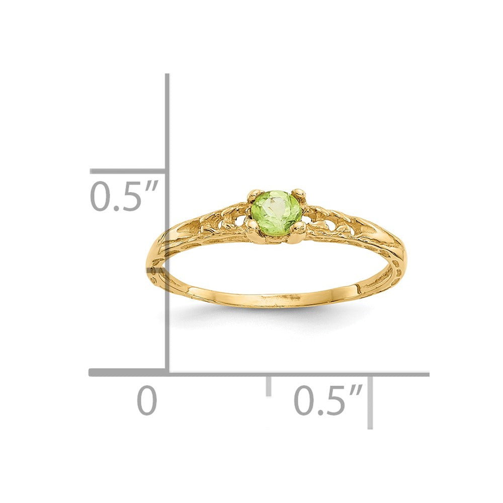 10k Madi K 3mm Peridot Birthstone Baby Ring-10GK131