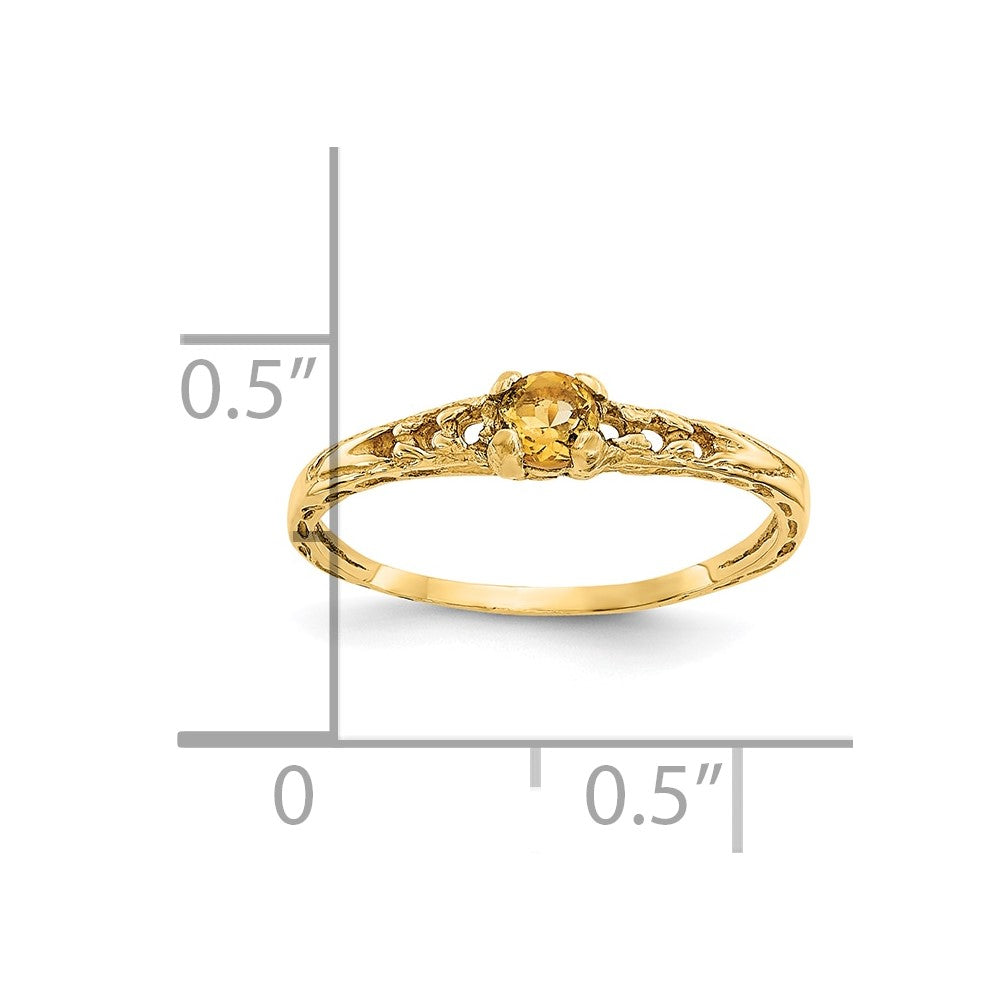 10k Madi K 3mm Citrine Birthstone Baby Ring-10GK134