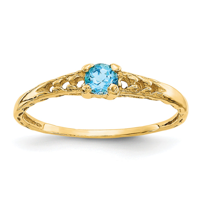 10k Madi K 3mm Blue Topaz Birthstone Baby Ring-10GK135