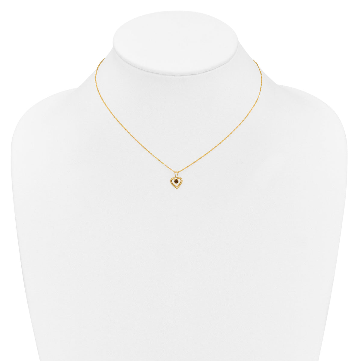 10k Madi K 3mm Garnet Heart Birthstone Necklace-10GK400-15