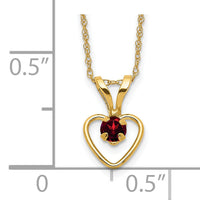 10k Madi K 3mm Garnet Heart Birthstone Necklace-10GK400-15