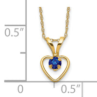 10k Madi K 3mm Sapphire Heart Birthstone Necklace-10GK411-15