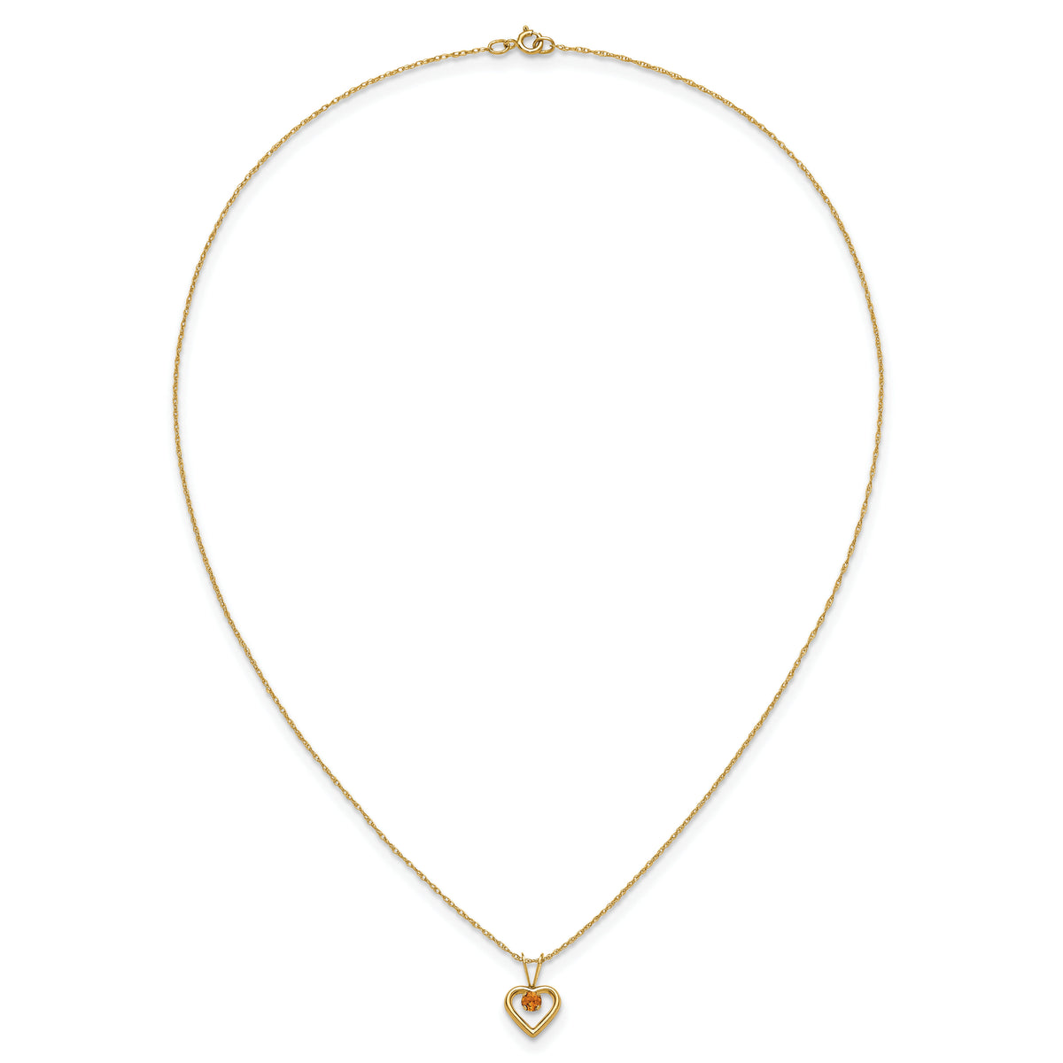 10k Madi K 3mm Citrine Heart Birthstone Necklace-10GK413-15