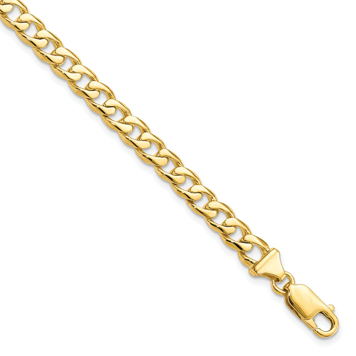10k 5.8mm Hand-polished Fancy Link Bracelet-10GL10-8