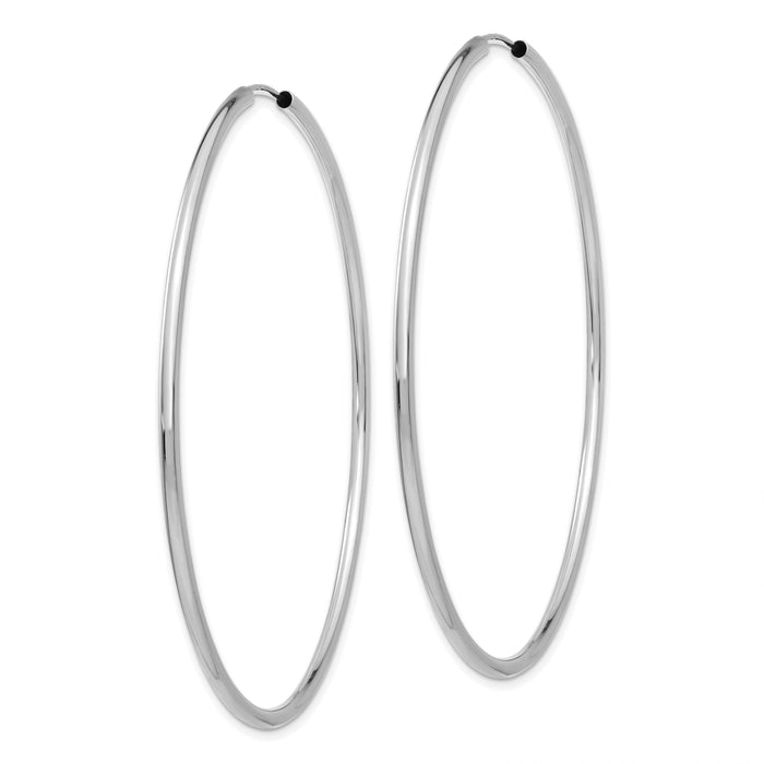 10k White Gold 2mm Polished Endless Hoop Earrings-10H1000