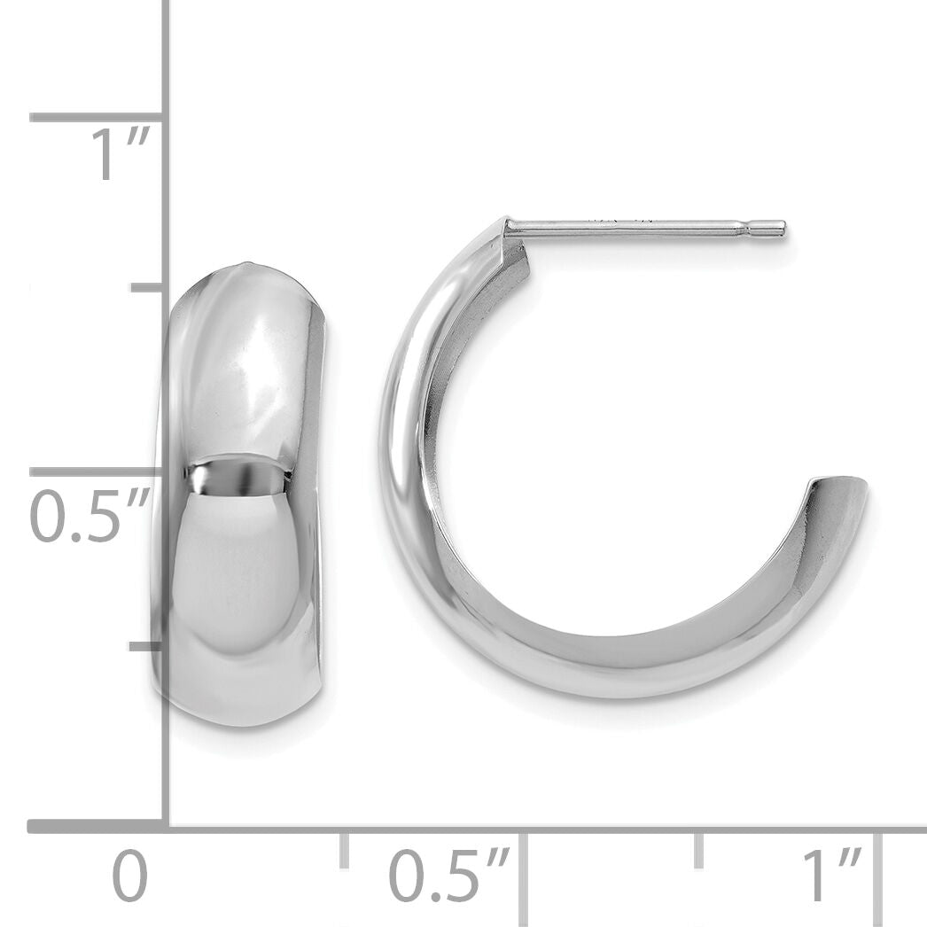 10k White Gold Hoop Earrings-10H327