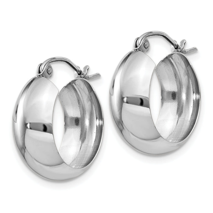 10k White Gold Fancy Hoop Earrings-10H331