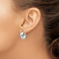 10k White Gold Fancy Hoop Earrings-10H331