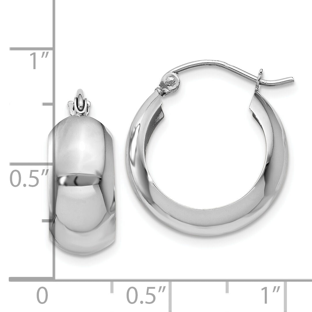 10k White Gold Fancy Hoop Earrings-10H331