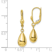 10k Polished Fancy Dangle Leverback Earrings-10H557