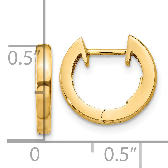 10k Polished 2MM Hinged Hoop Earrings-10H772