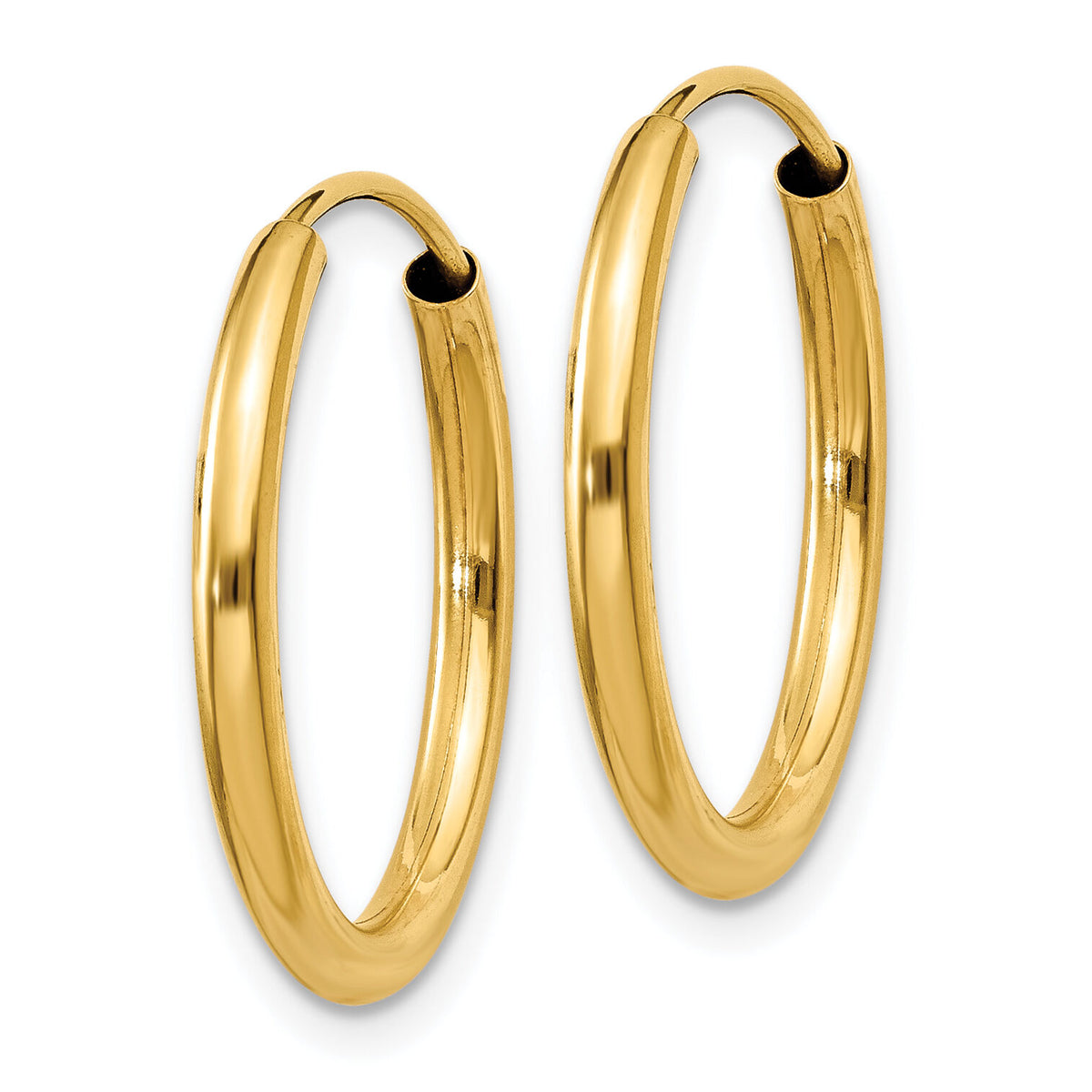 10k Polished Round Endless 2mm Hoop Earrings-10H979