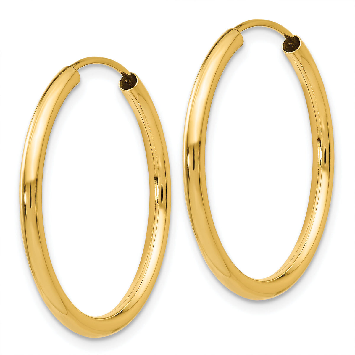 10k Polished Round Endless 2mm Hoop Earrings-10H980