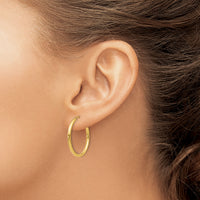 10k Polished Round Endless 2mm Hoop Earrings-10H980