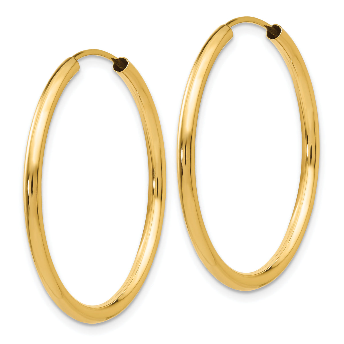 10k Polished Round Endless 2mm Hoop Earrings-10H981
