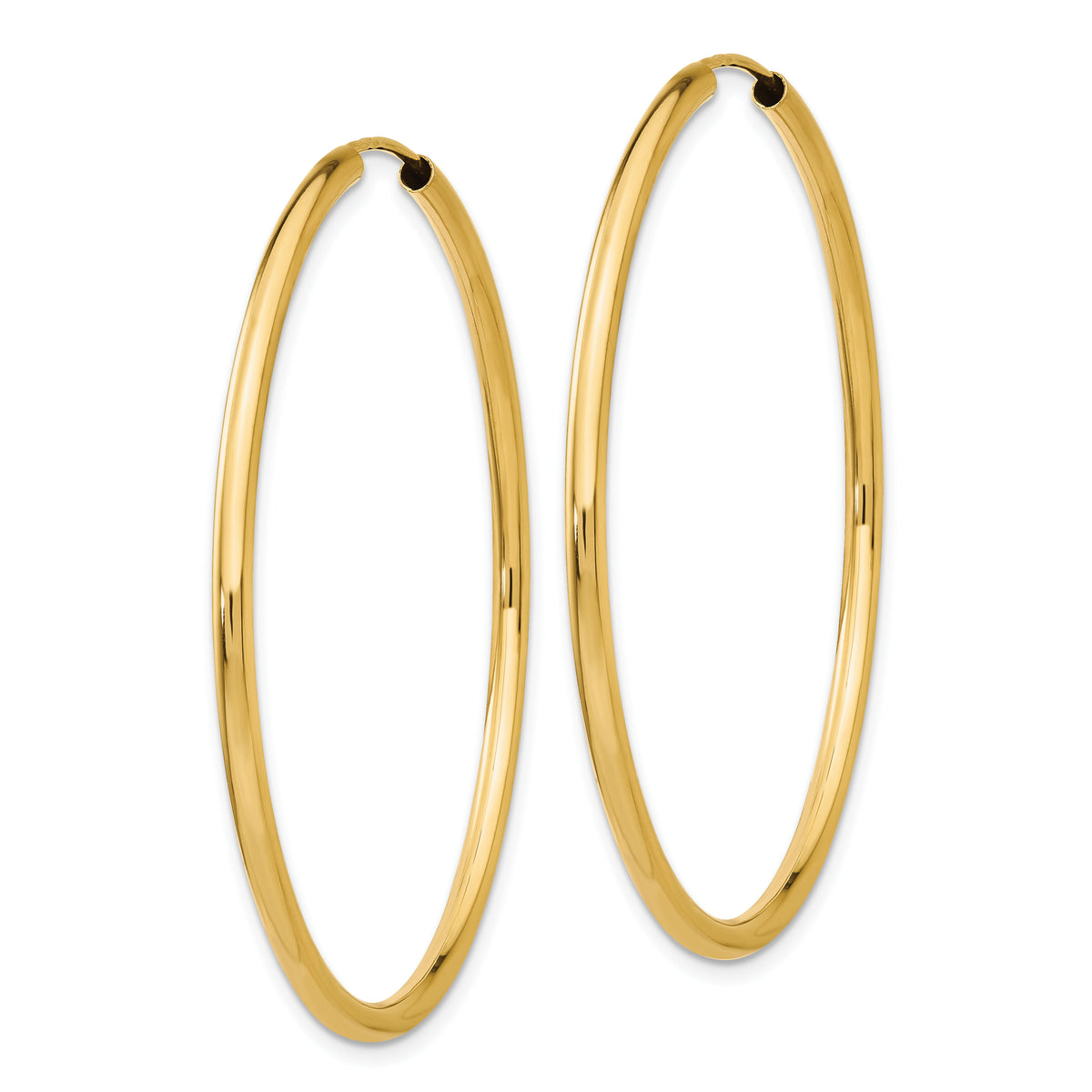 10k Polished Round Endless 2mm Hoop Earrings-10H984