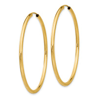 10k Polished Round Endless 2mm Hoop Earrings-10H984