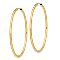 10k Polished Round Endless 2mm Hoop Earrings-10H985