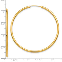 10k Polished Round Endless 2mm Hoop Earrings-10H985