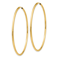 10k Polished Round Endless 2mm Hoop Earrings-10H987
