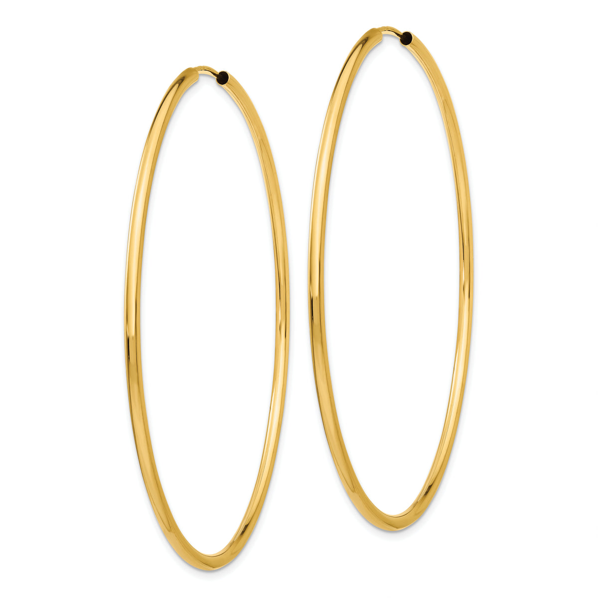 10k Polished Round Endless 2mm Hoop Earrings-10H988