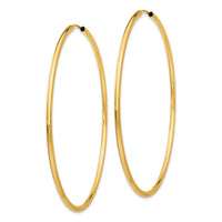 10k Polished Round Endless 2mm Hoop Earrings-10H988