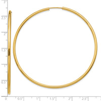 10k Polished Round Endless 2mm Hoop Earrings-10H988