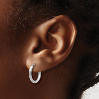 10k White Gold Polished Endless 2mm Hoop Earrings-10H989