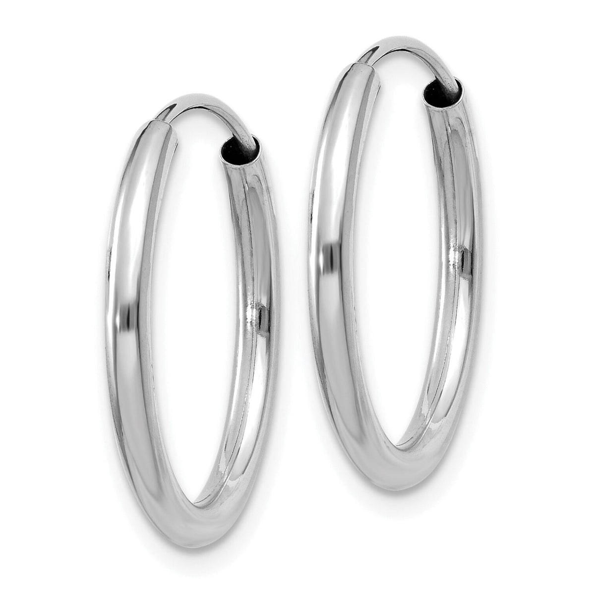 10k White Gold Polished Endless 2mm Hoop Earrings-10H991