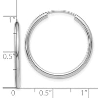 10k White Gold Polished Endless 2mm Hoop Earrings-10H992