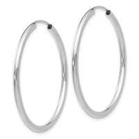 10k White Gold Polished Endless 2mm Hoop Earrings-10H994