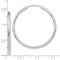10k White Gold Polished Endless 2mm Hoop Earrings-10H994
