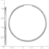 10k White Gold Polished Endless 2mm Hoop Earrings-10H997
