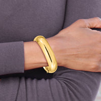10k 11/16 High Polished Hinged Bangle Bracelet-10HP11/16