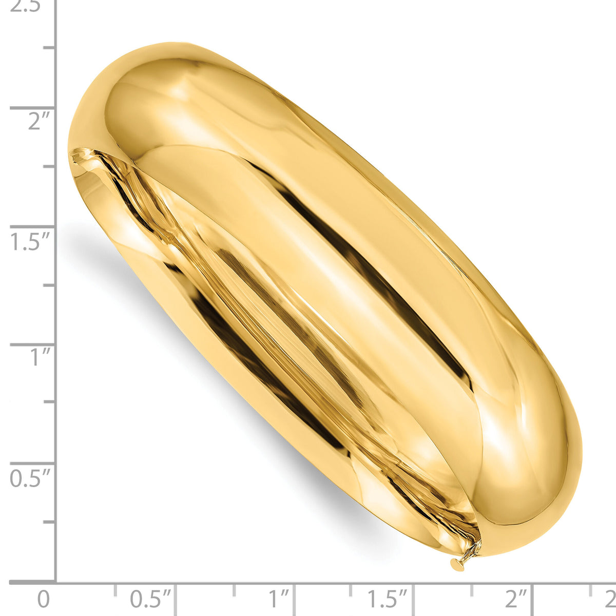 10k 11/16 High Polished Hinged Bangle Bracelet-10HP11/16