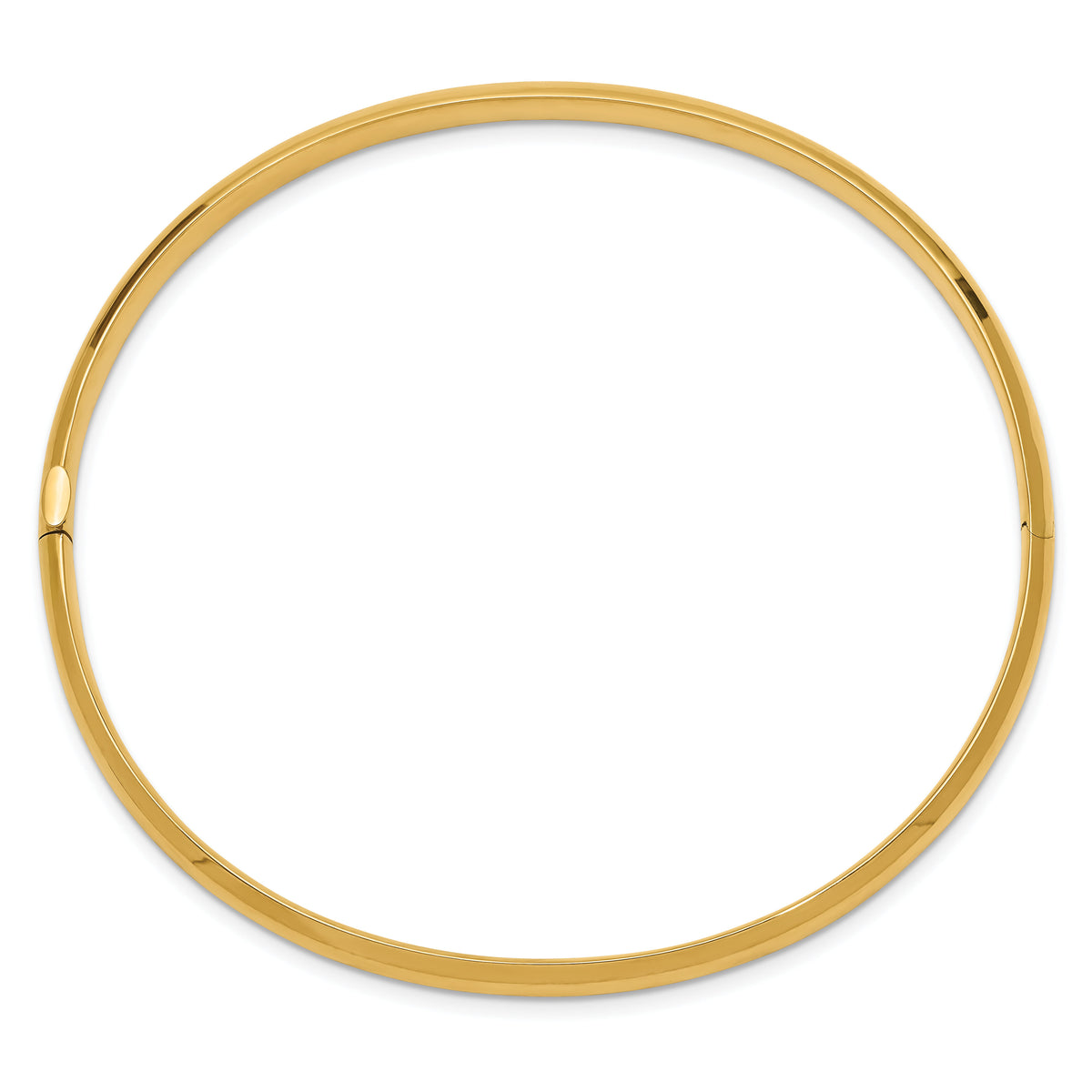 10k 3/16 High Polished Hinged Bangle Bracelet-10HP3/16
