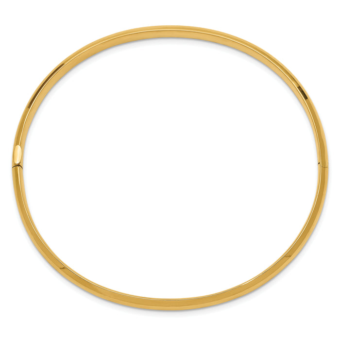 10k 3/16 High Polished Hinged Bangle Bracelet-10HP3/16