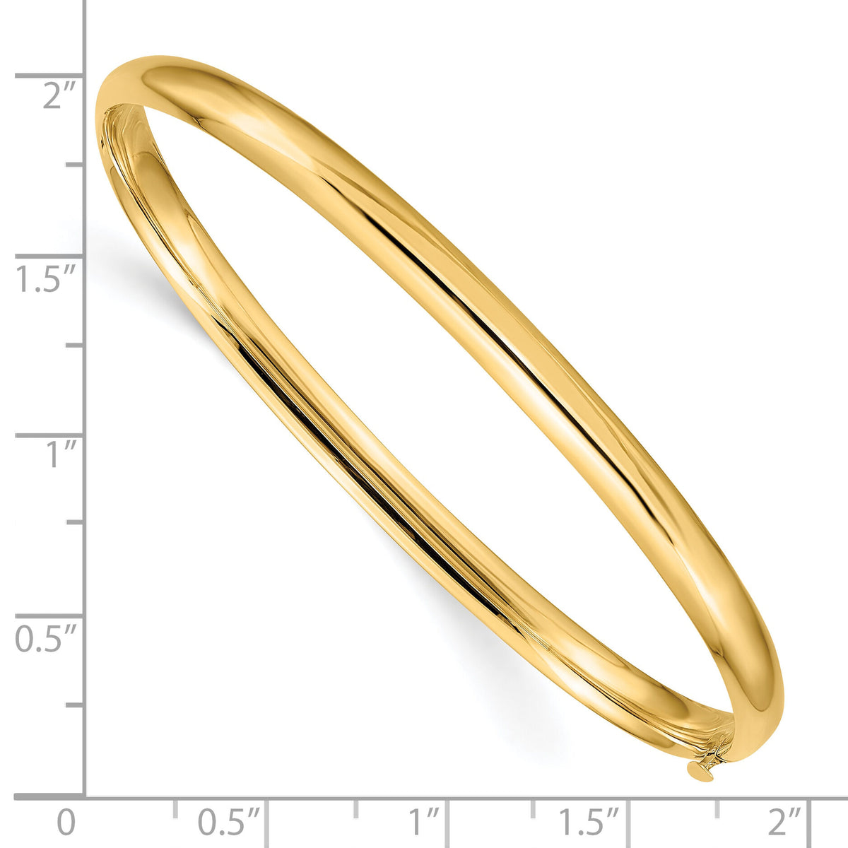 10k 3/16 High Polished Hinged Bangle Bracelet-10HP3/16