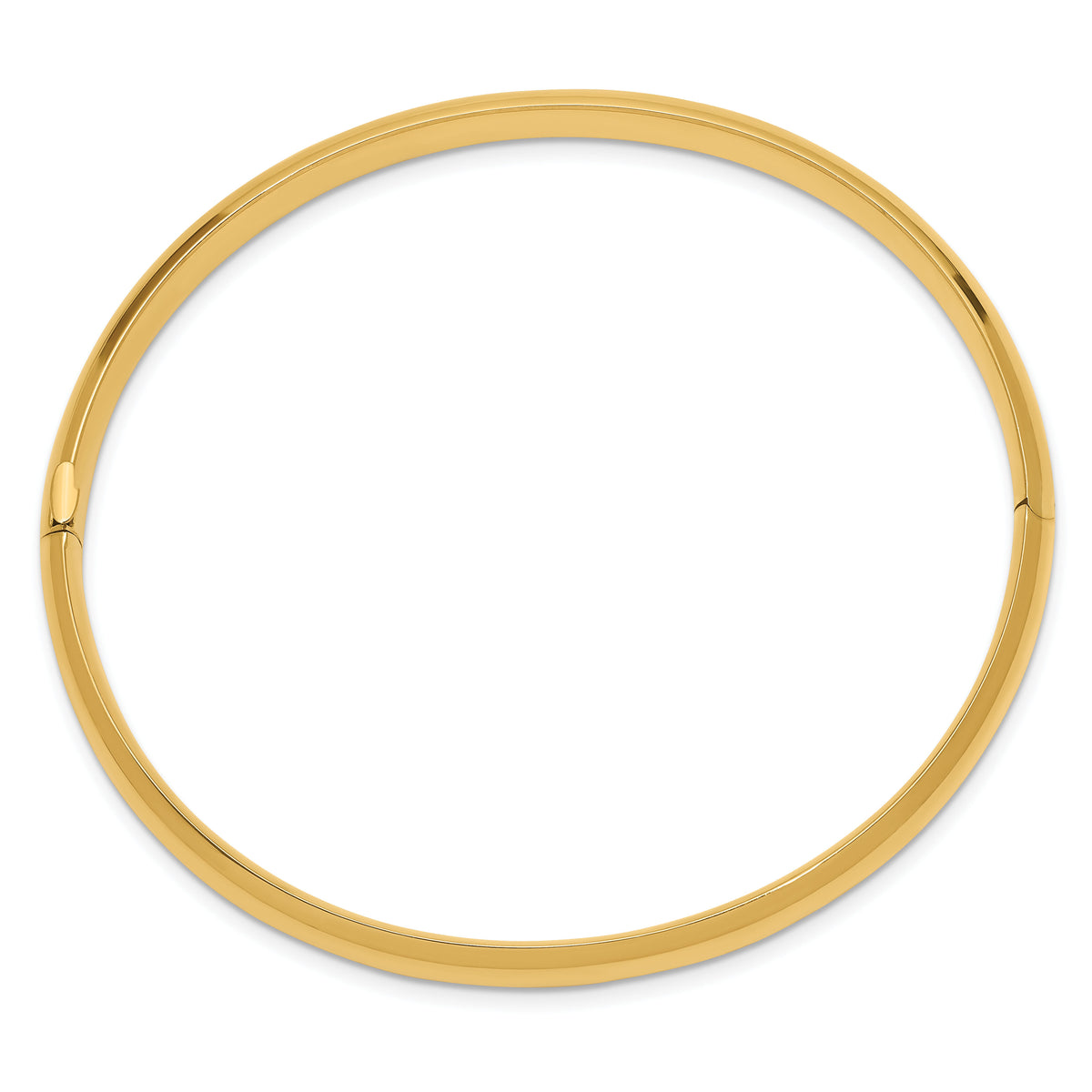 10k 4/16 Oversize High Polished Hinged Bangle Bracelet-10HP4/16O
